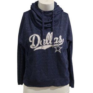 [Dallas Cowboys] Sparkly Blue Hoodie Top - Size M